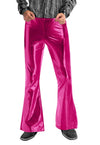 ADULT UNISEX METALLIC DISCO FLARE PANTS (HOT PINK)